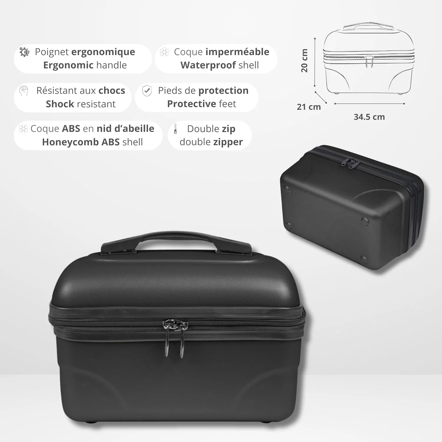 Дорожная косметичка-органайзер «Hard Shell Vanity» от KINSTON Kinston, Black — фото 3