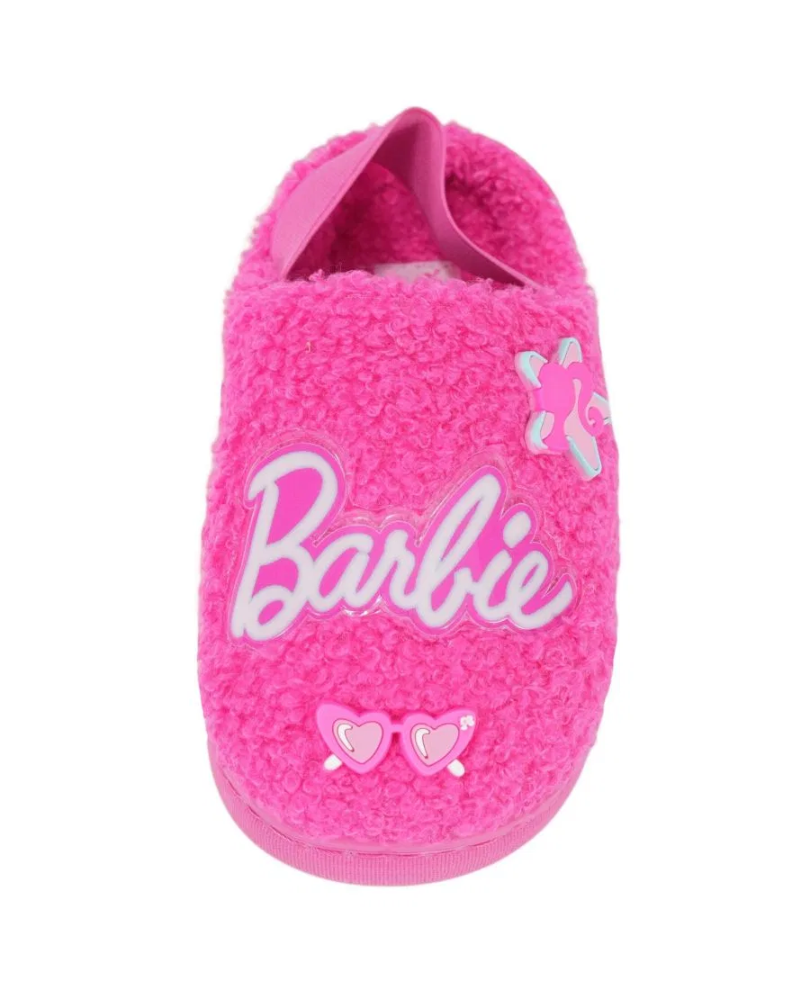 Детские тапочки-слипоны из искусственного меха Barbie, розовый — фото 4
