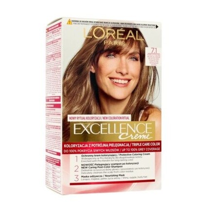 

Краска для волос Loreal Excellence Creme 7.1 Пепельный блондин, L'Oreal