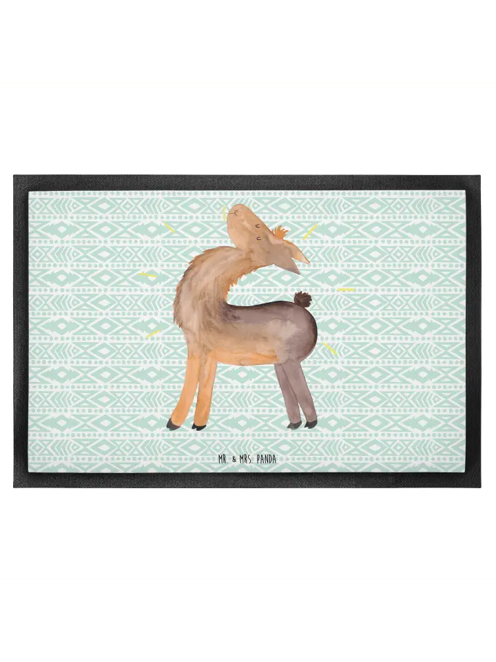 

Коврик Mr & Mrs Panda Lama Stolz ohne Spruch, цвет aztekenblau