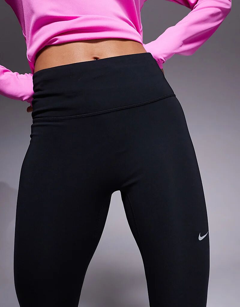 Леггинсы Nike Running Tempo с высокой талией длиной 7/8, черного цвета — фото 4