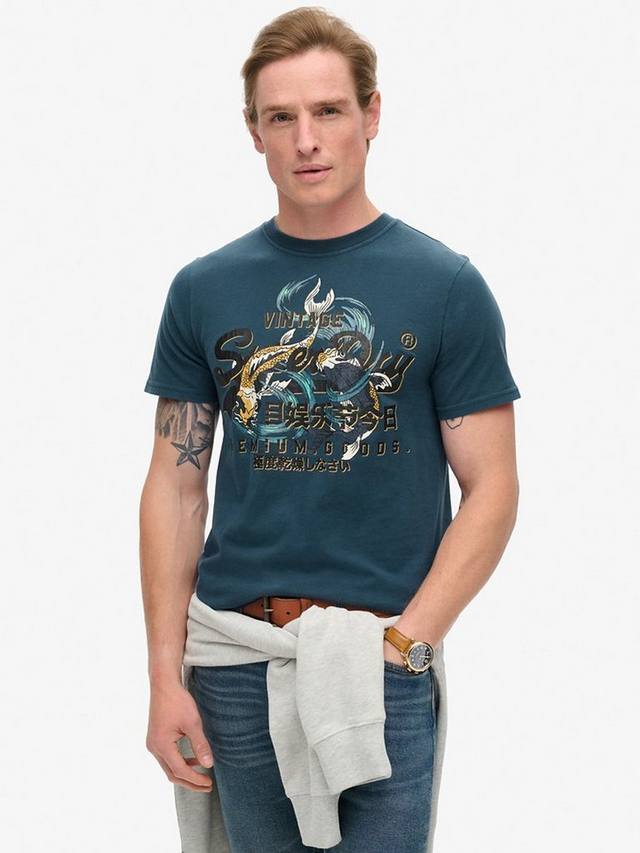 

Футболка с рисунком токио Superdry, цвет Blue Bottle