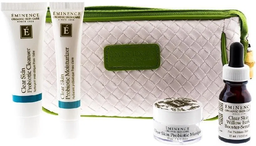 Набор для ухода за кожей Eminence Clear Skin для склонной к акне, 4 предмета + сумка