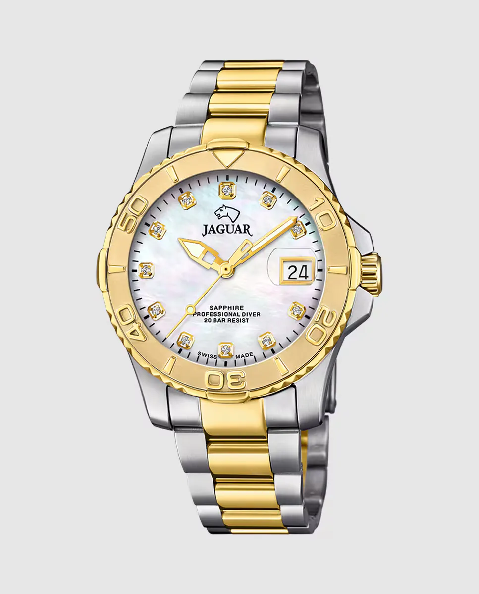 

J970/4 Пара Diver разноцветные мужские часы из стали Jaguar, мультиколор