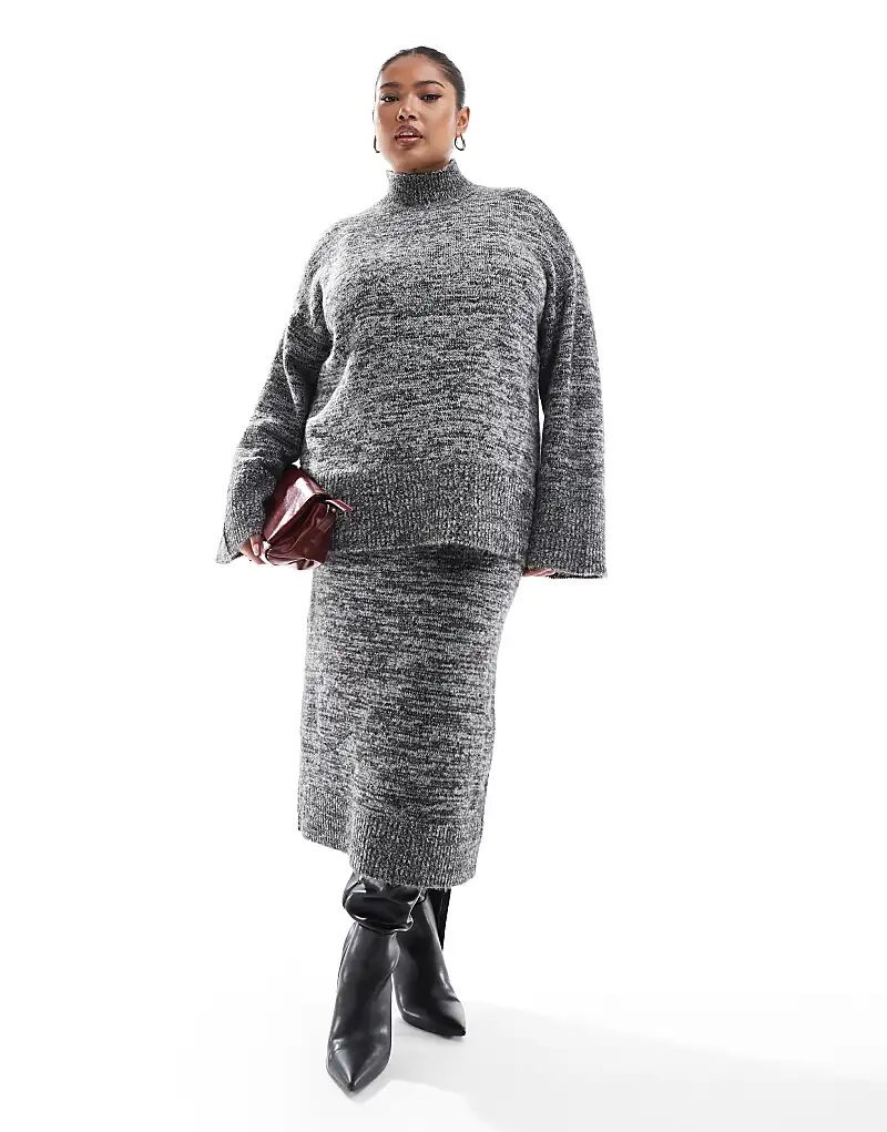 

Водолазка Vero Moda Curve свободного кроя в цвете «моно-меланж»
