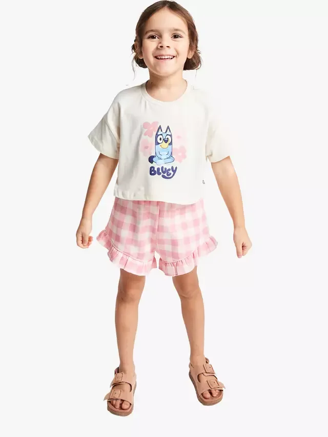 Детский хлопковый комплект Brand Thread Bluey: футболка и шорты, разноцветные Brand Threads, Multi