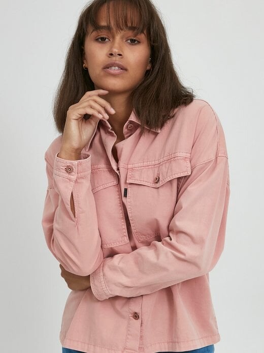 

Рубашка с длинным рукавом пзлене Pulz Jeans, розовый