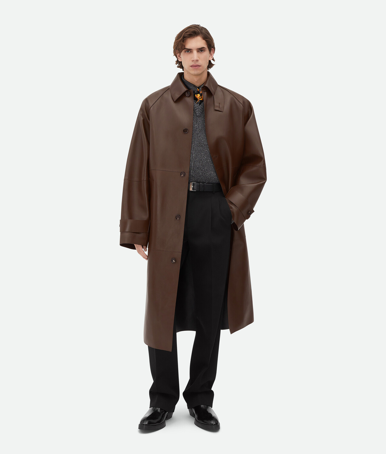

Тренч из проклеенной кожи Bottega Veneta