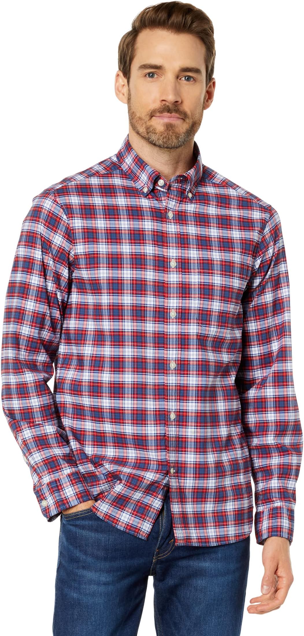 

Рубашка Vineyard Vines Plaid OTG Brrr Shirt, цвет Highlands Red