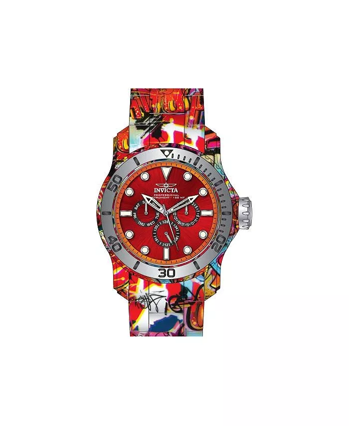 

Мужские часы Pro Diver 47853 с кварцевым хронографом, черный, оранжевый, красный циферблат Invicta