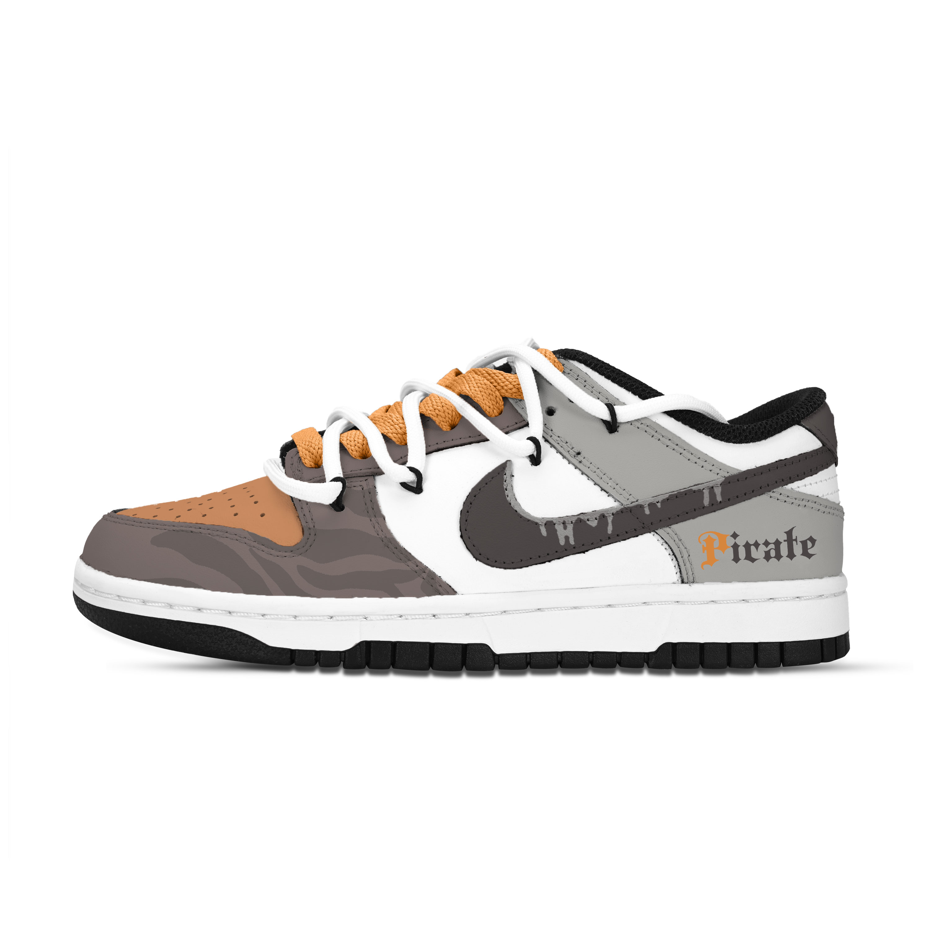 

Nike Данк скейтборд обувь унисекс низкие серо-коричнево-желтые, цвет Gray Brown Yellow