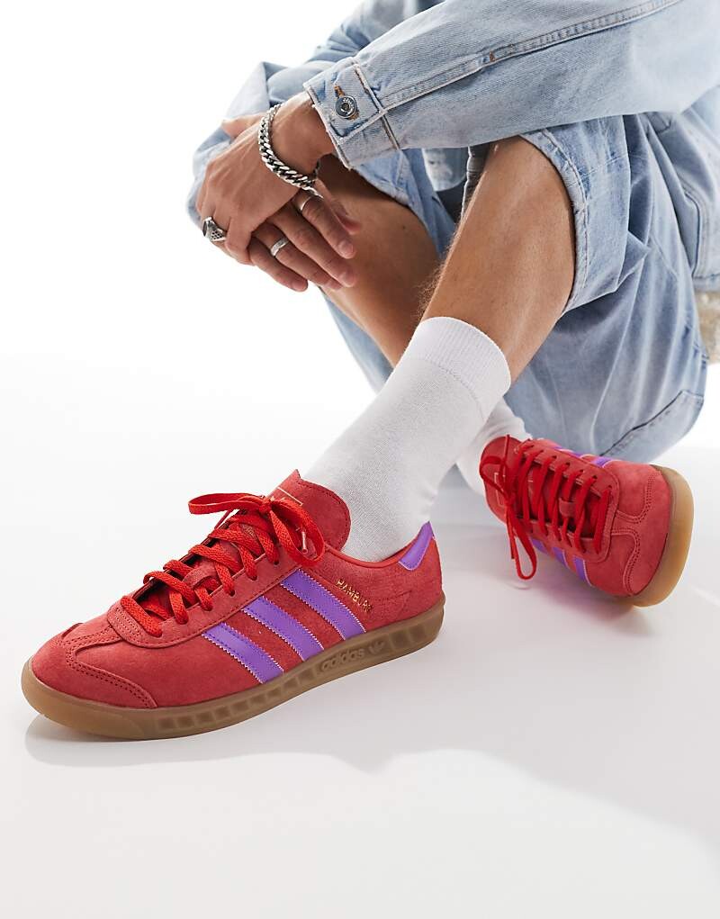 

adidas Originals – Hamburg – Фиолетовая и красная спортивная обувь, Красный, adidas Originals – Hamburg – Фиолетовая и красная спортивная обувь