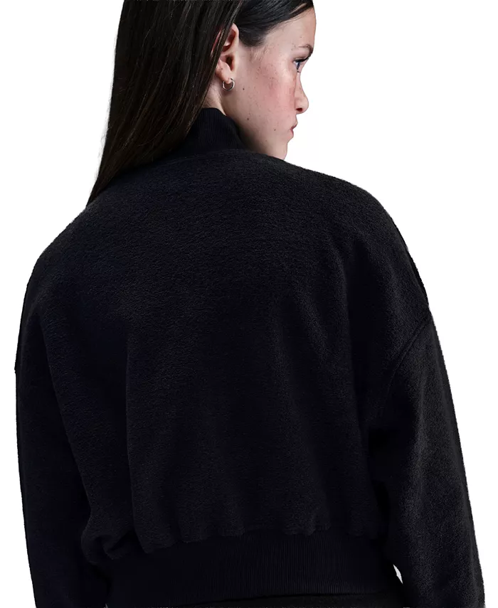 Спортивная кофта с молнией на четверть для девочек Big Girls' Quarter Zip Fleece Top Nike, черный — фото 4