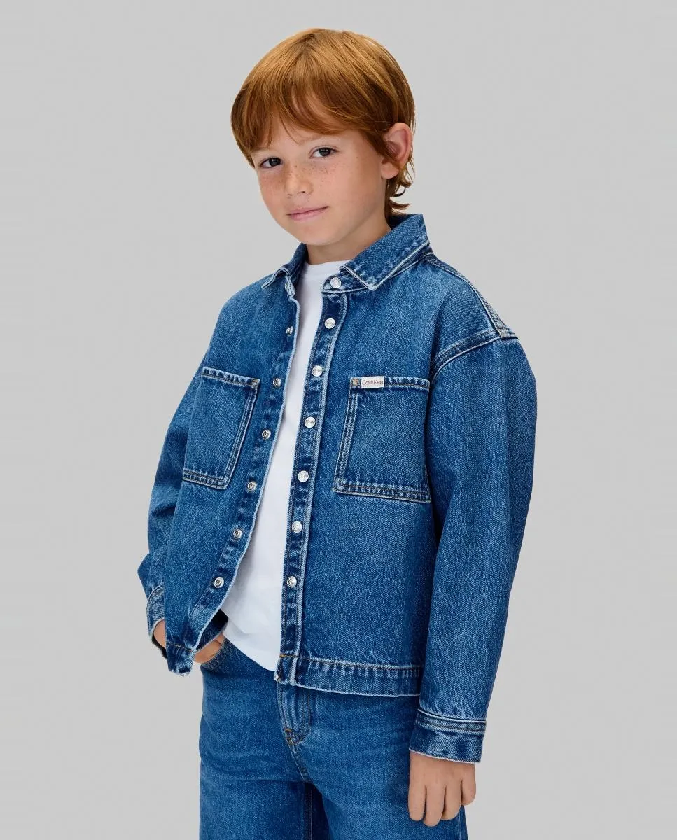 

Детская джинсовая рубашка Calvin Klein, синий