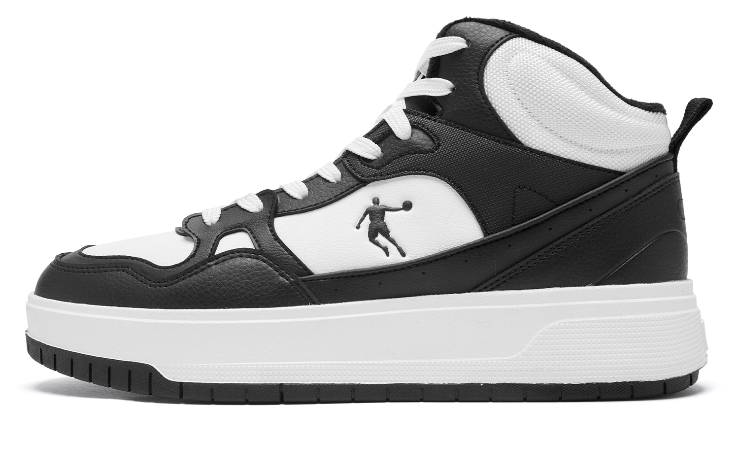 

QIAODAN Термостойкие, нескользящие и износостойкие кроссовки для скейтбординга средней высоты, мужские, белые, черные