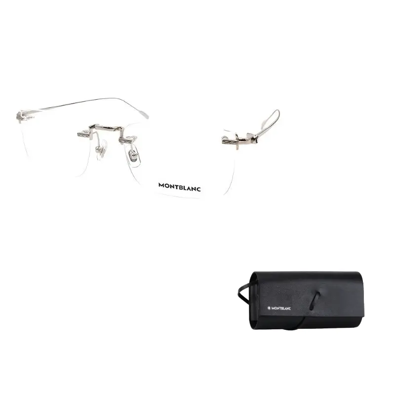 

MONTBLANC Пластиковая оправа прямоугольные очки для мужчин, Silver