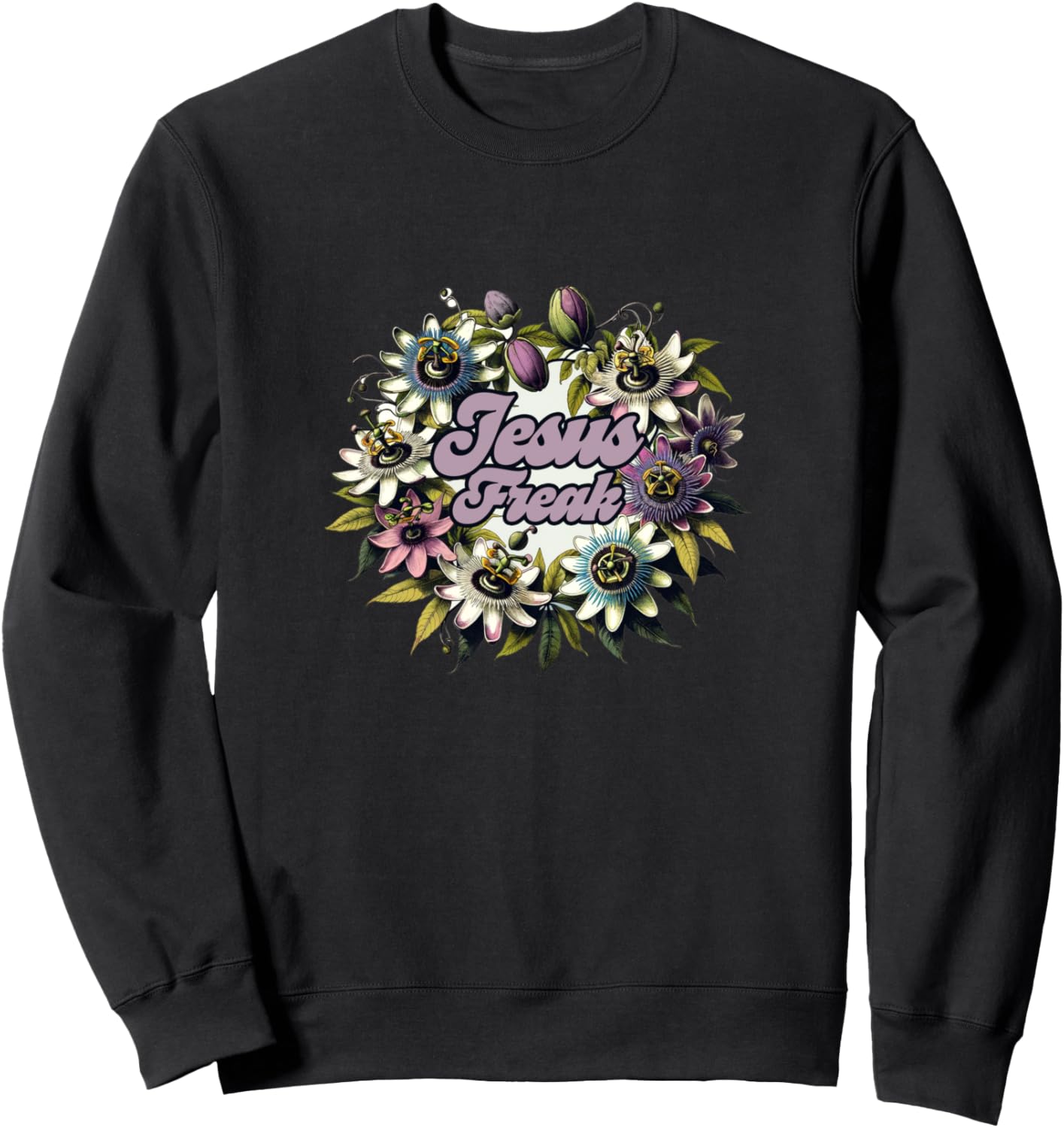 

Толстовка с цветочным рисунком Jesus Freak Jesus Floral Christian Teez 4 Us, черный