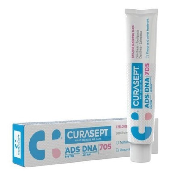 

Зубная паста с фтором CURASEPT ADS DNA 705 хлоргексидин 0,05% 75 мл