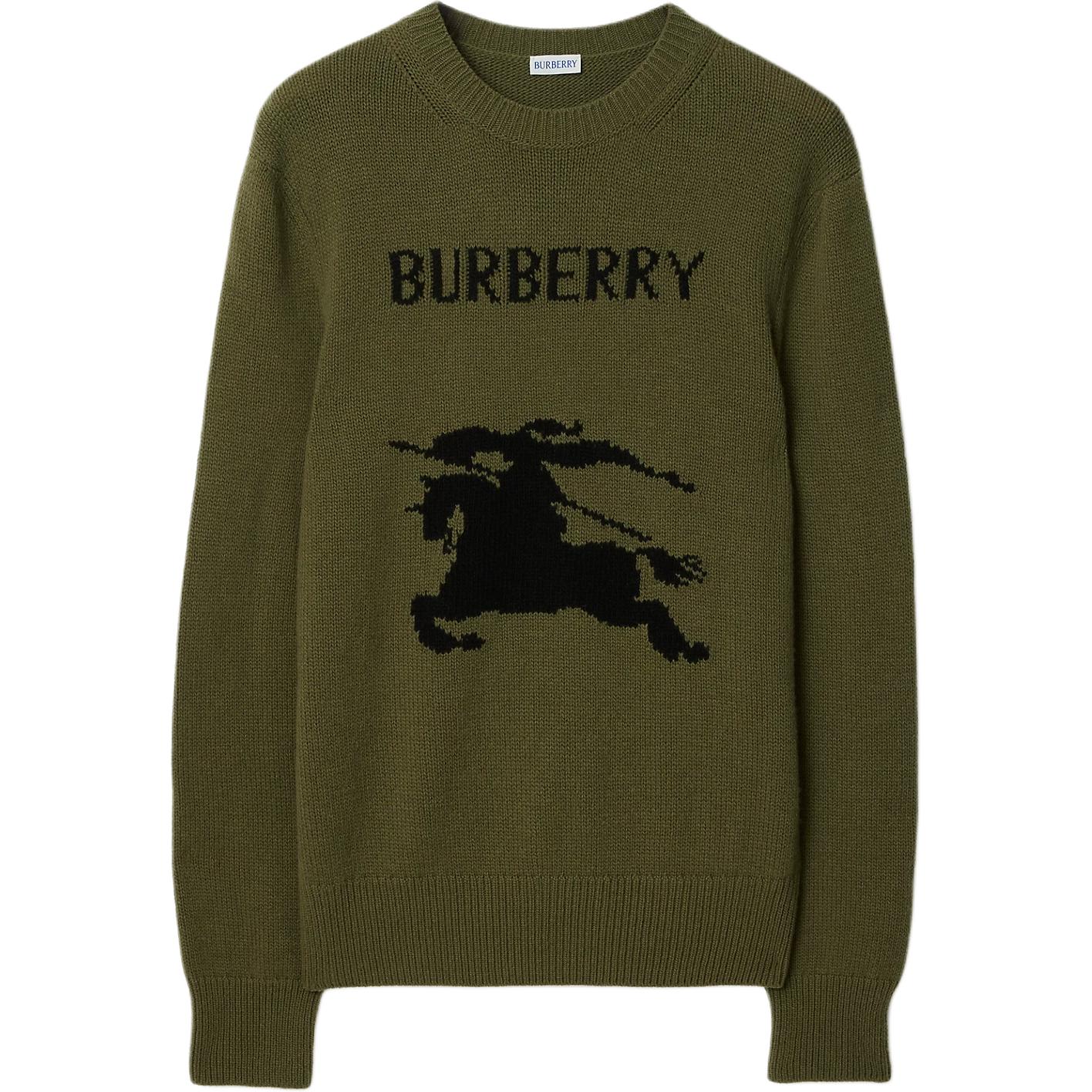 

Свитер, связанный интарсией Burberry, зеленый