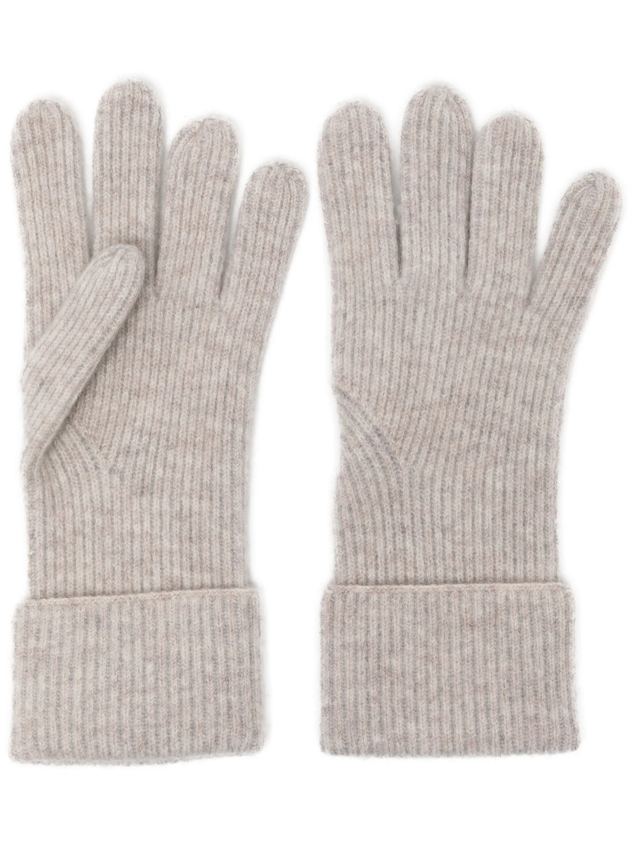 

Кашемировые перчатки в рубчик N.Peal, серый