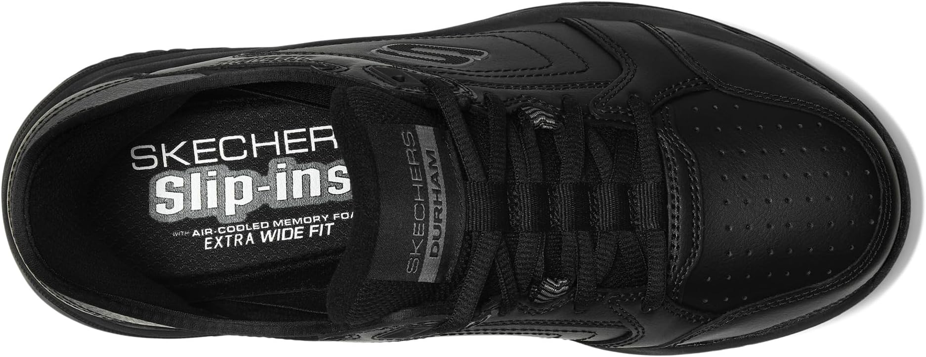 Кроссовки SKECHERS Durham Hands Free Slip-In, цвет Black/Black — фото 2