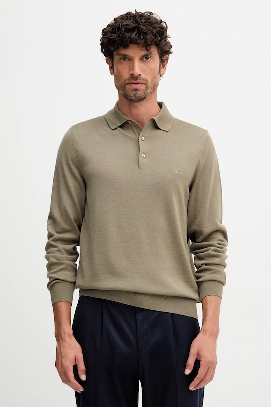 

Шерстяной свитер Boss, зеленый