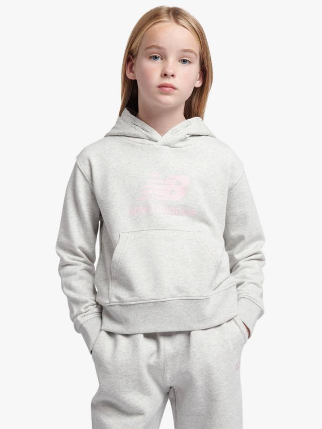 

Детский худи с логотипом из велюра New Balance, Ash Heather