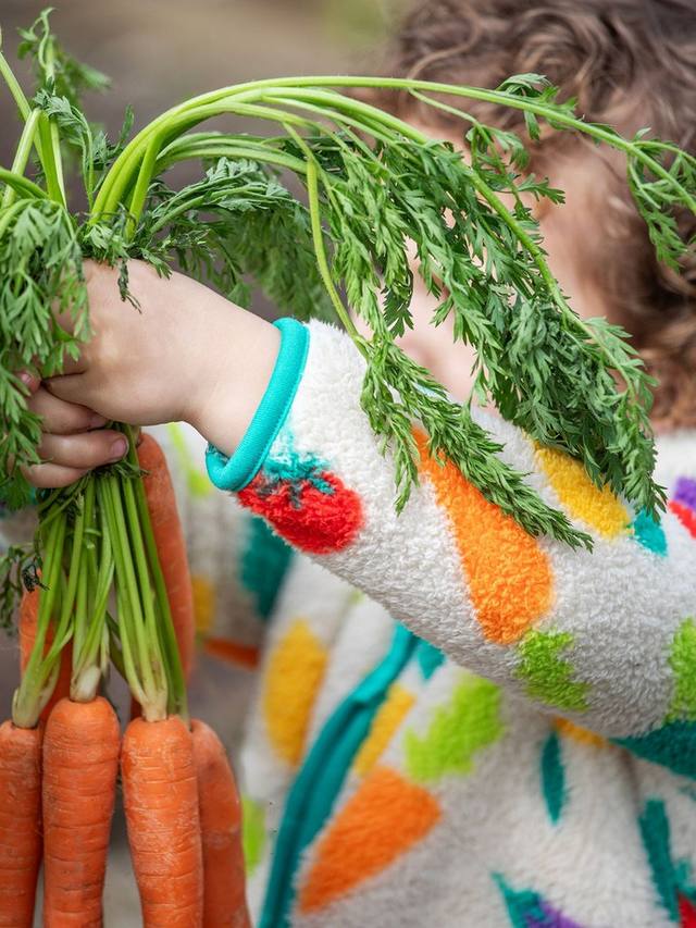 Детская куртка из флиса с молнией и принтом "огород" Frugi, Multi — фото 4