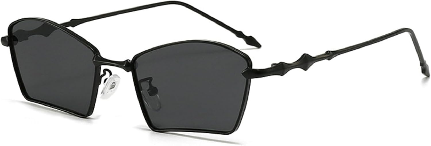 

Маленькие прямоугольные солнцезащитные очки для женщин и мужчин, 2024 год, роскошные винтажные геометрические солнцезащитные очки для женщин, нестандартная форма, защита от ультрафиолета UV400 N45 mincl, Black