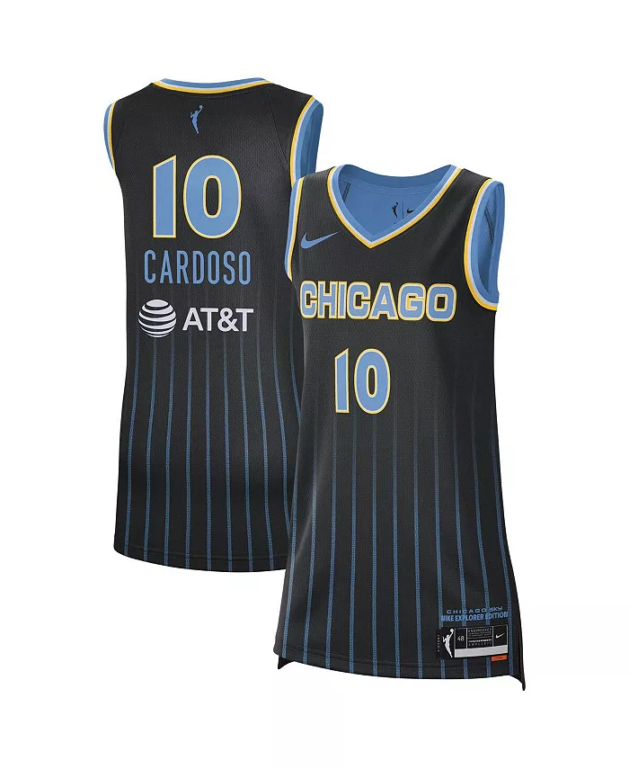 

Мужская и женская баскетбольная майка Kamilla Cardoso Black Chicago Sky 2024 WNBA Draft Explorer Nike