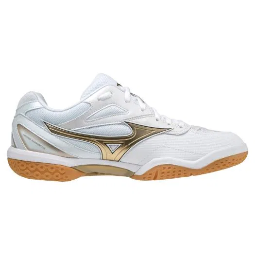 Бадминтонные кроссовки «Wave Fang PRO» от Mizuno, White X Gold — фото 3