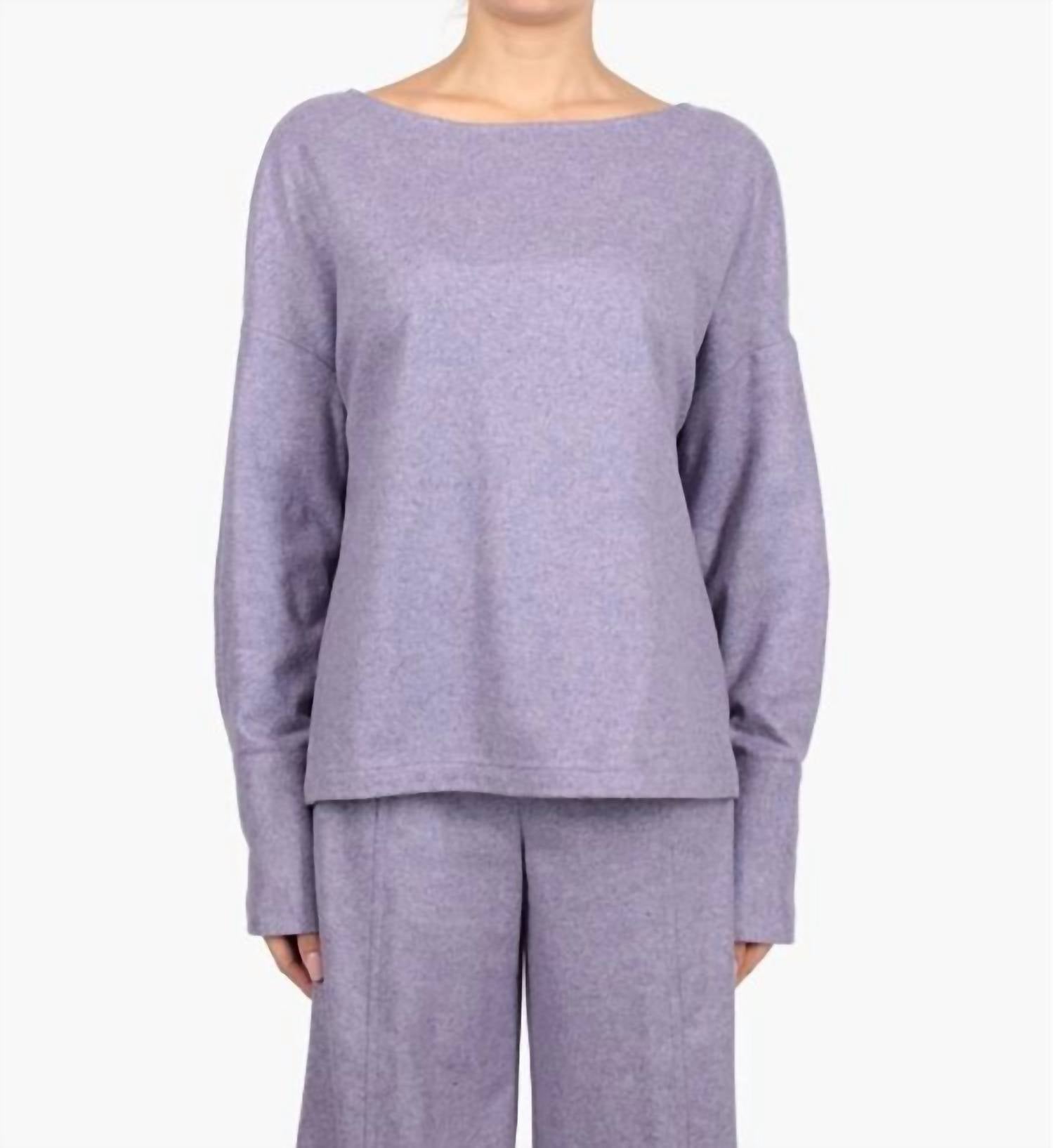 

Liviana Conte Кашемировая рубашка с вырезом-лодочкой лавандового цвета