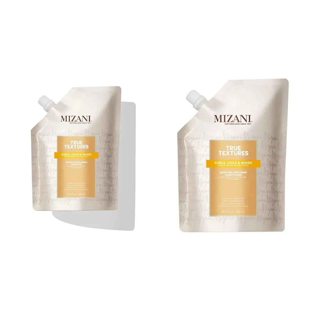 Шампунь и кондиционер MIZANI True Textures Moisture Replenish - разглаживает и увлажняет волосы благодаря кокосовому маслу, не содержит сульфатов и парабенов, идеально подходит для кудрявых волос., Olive