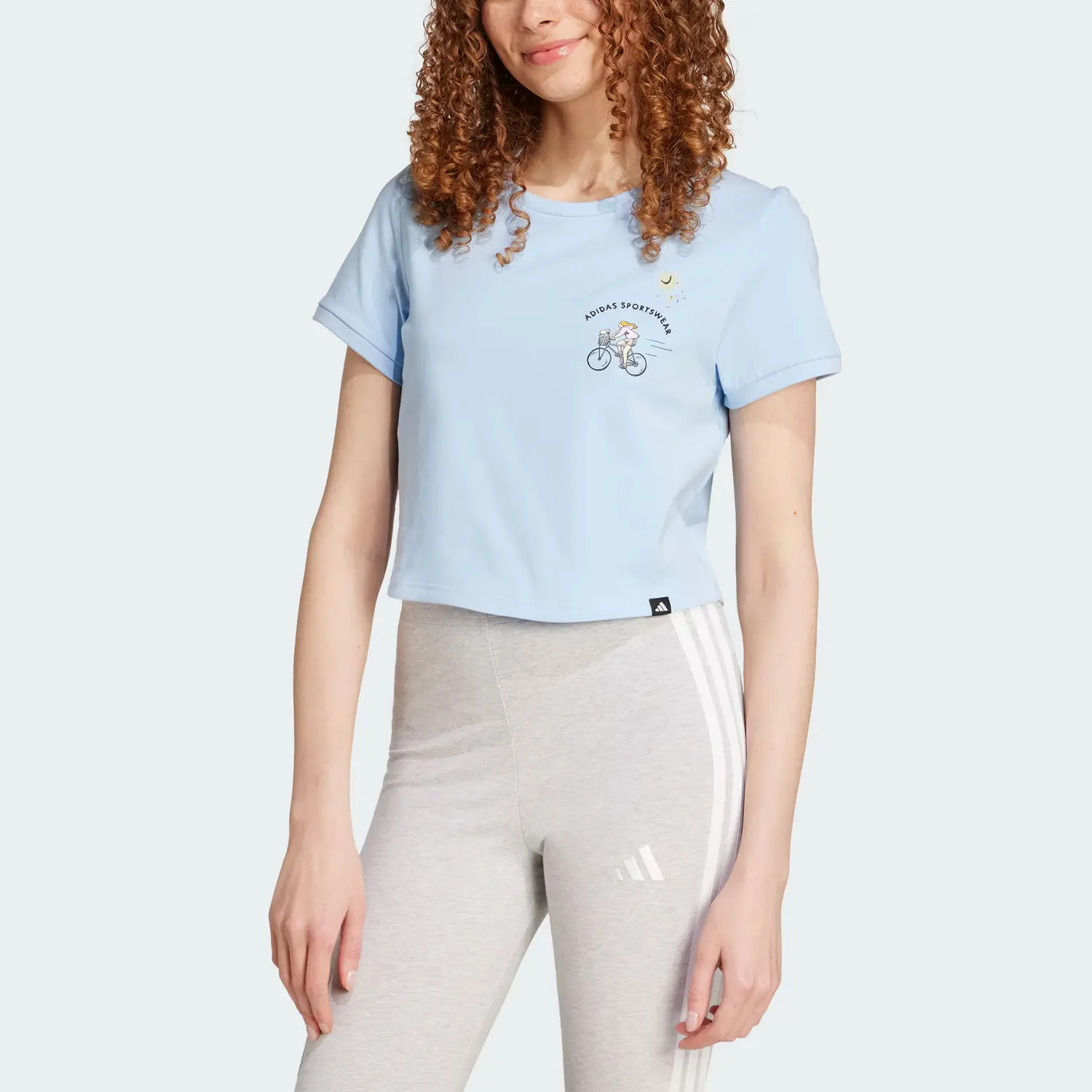 Adidas Спортивная футболка Women's глянцевая отделка blue — фото 3