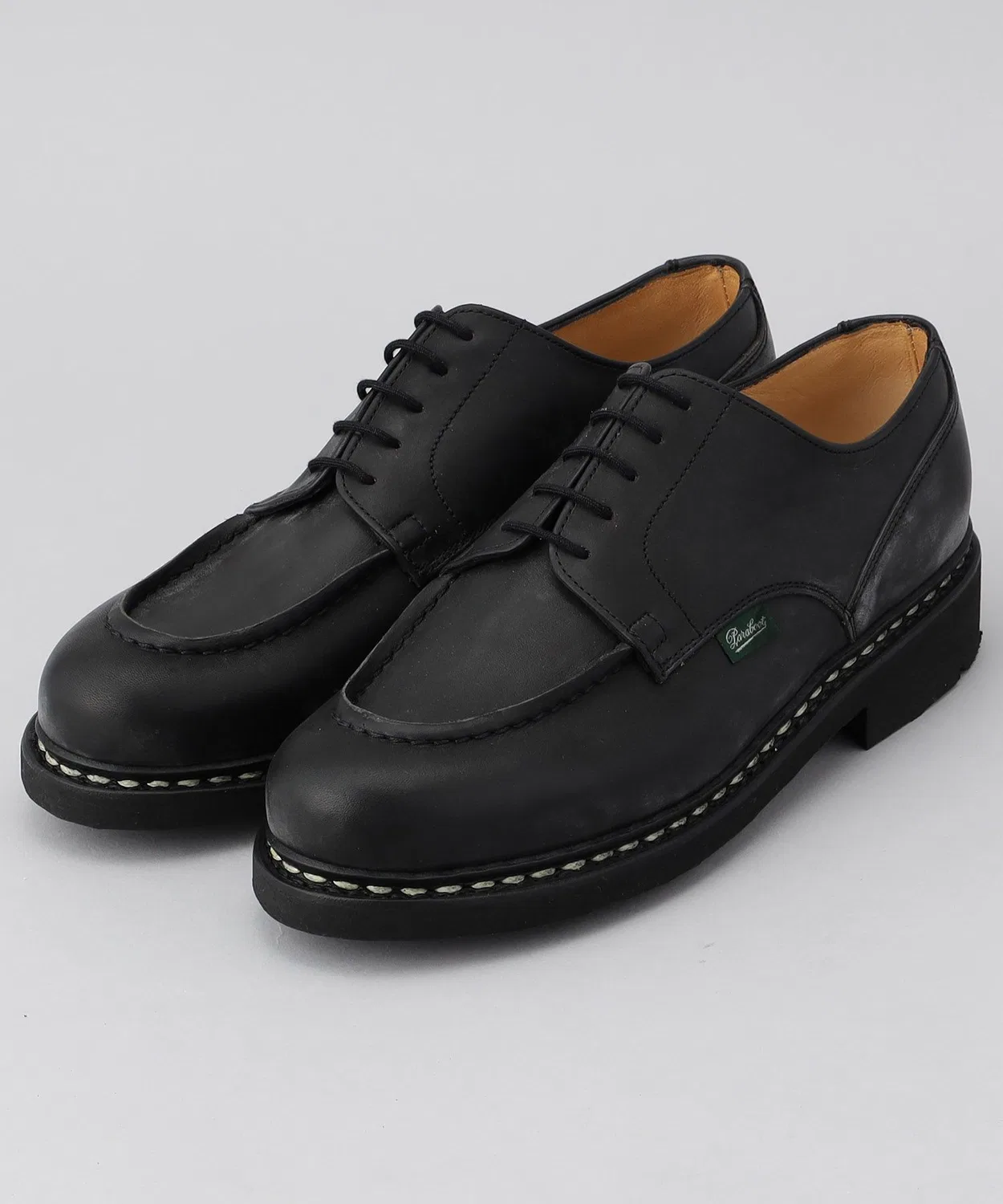 Полуботинки CHAMBORD U-tip на кожаной подошве Paraboot, чёрные