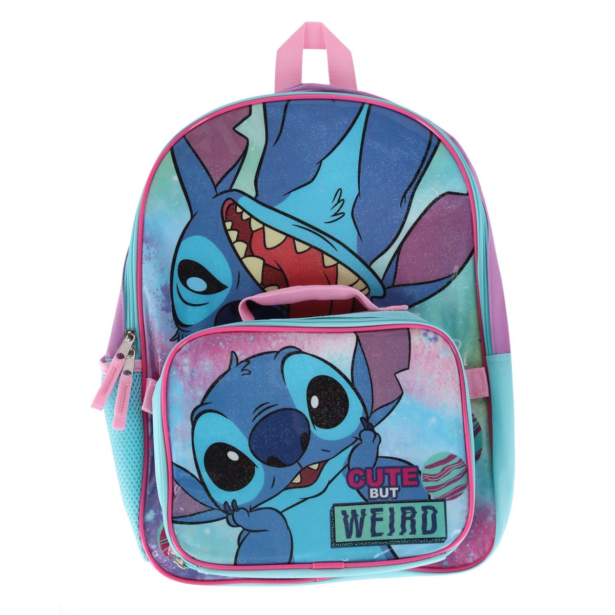 

Рюкзак и ланч-бокс для девочек Disney Stitch 16 дюймов U.P.D., светло-голубой
