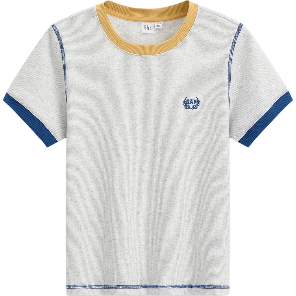 Футболка Women's Crew Neck Moderate GAP, светло-серый — фото 4