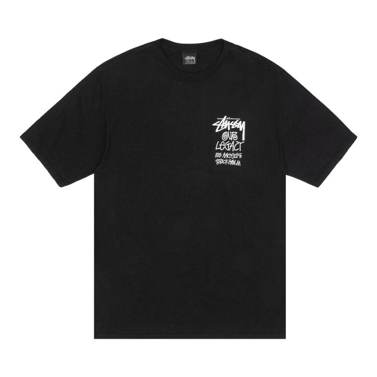 Футболка Stussy x Our Legacy Work Shop Surfman Pigment Dyed 'Black', черный — фото 2