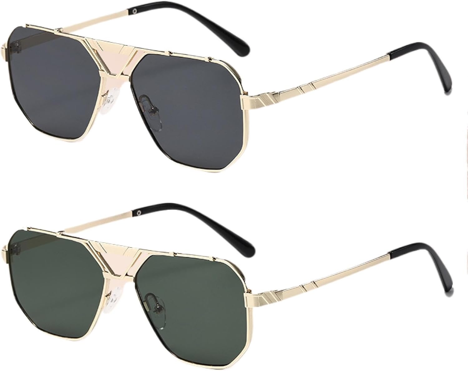 

Солнцезащитные очки с защитой UV400 | Металлические двойные перемычки, градиентные линзы | Для женщин и мужчин, для занятий спортом на открытом воздухе и вождения DSVIGF, 2pcs Z02a