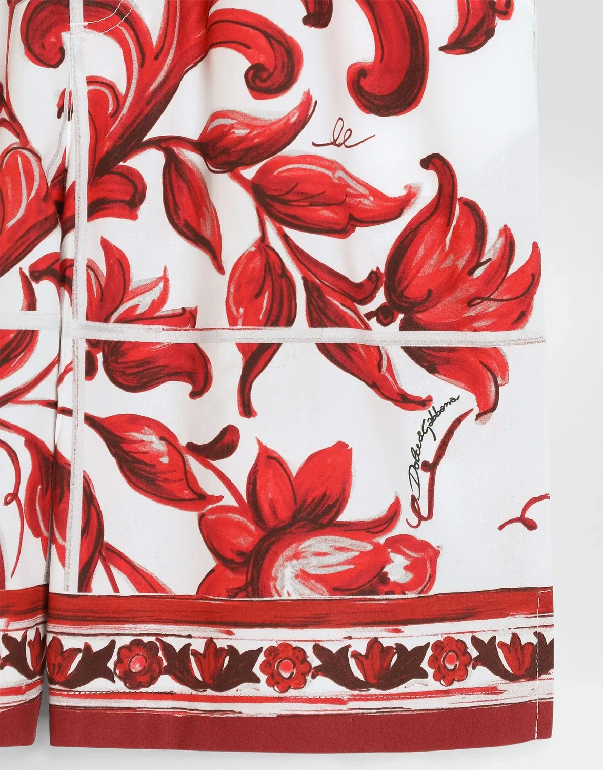 Бермуды из поплина с принтом майолики DOLCE & GABBANA, бежевый — фото 3