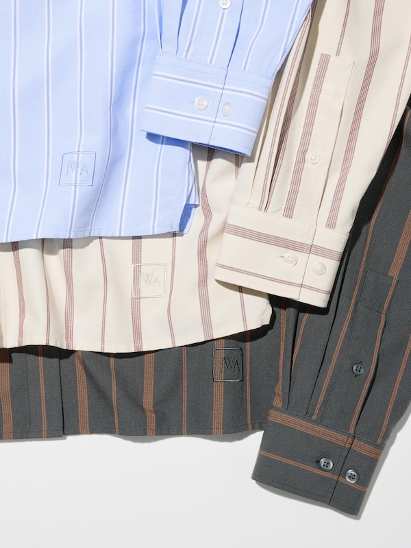 Оксфордская рубашка свободного кроя (в полоску) Uniqlo, 61 blue — фото 3