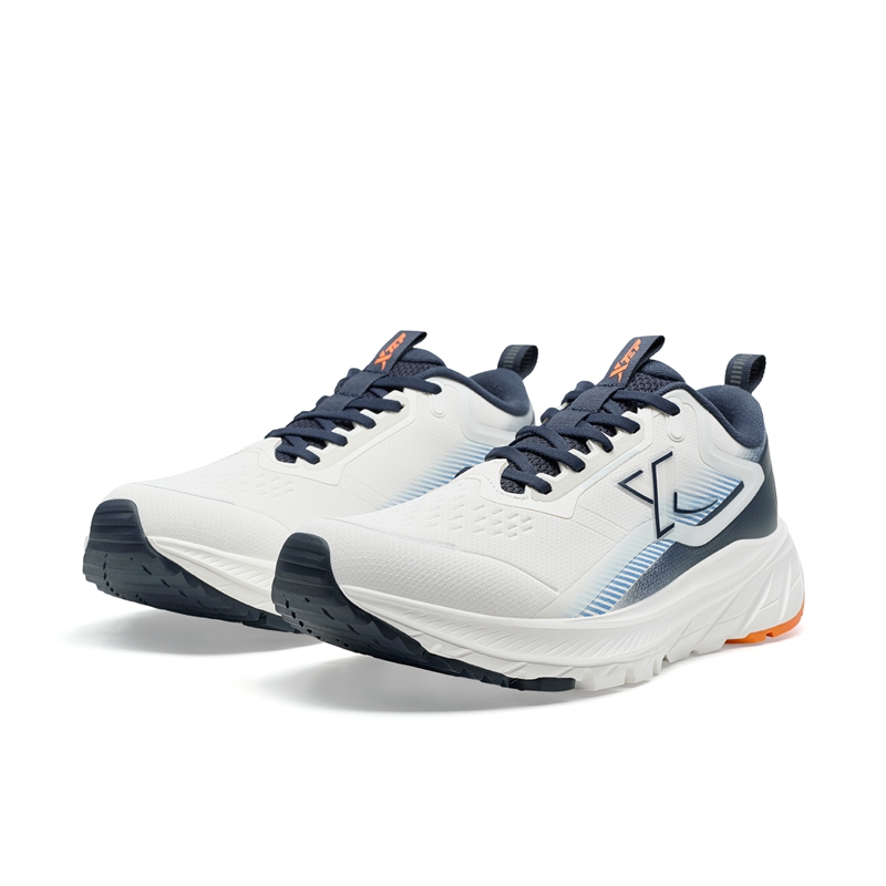 Удобные нескользящие кроссовки для бега мужские XTEP, Sail White/Indigo/Sky Blue — фото 4