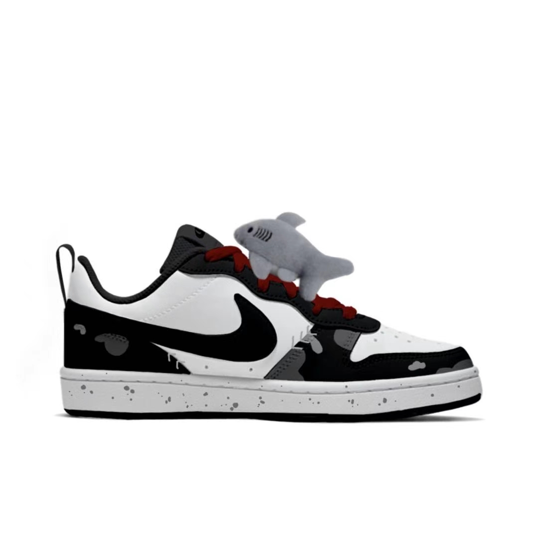Nike Кроссовки для скейтбординга Court Borough Low top черные белые для подростков — фото 4