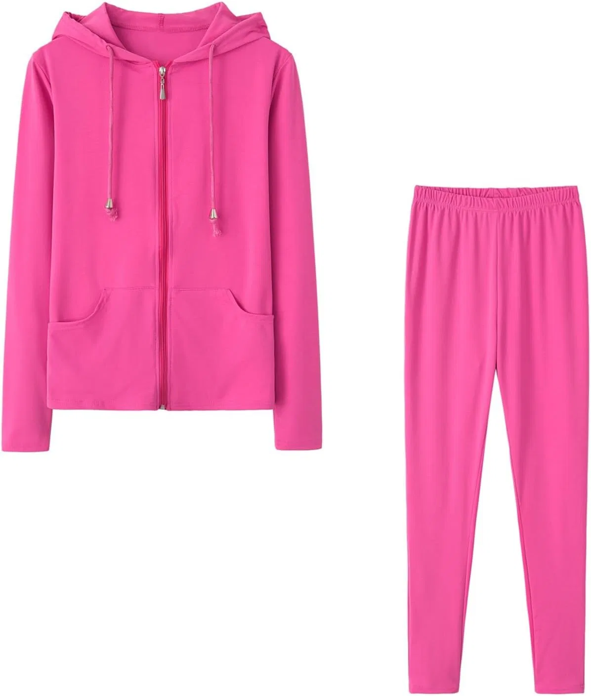 Женский спортивный костюм из худи и джоггеров, Hot Pink