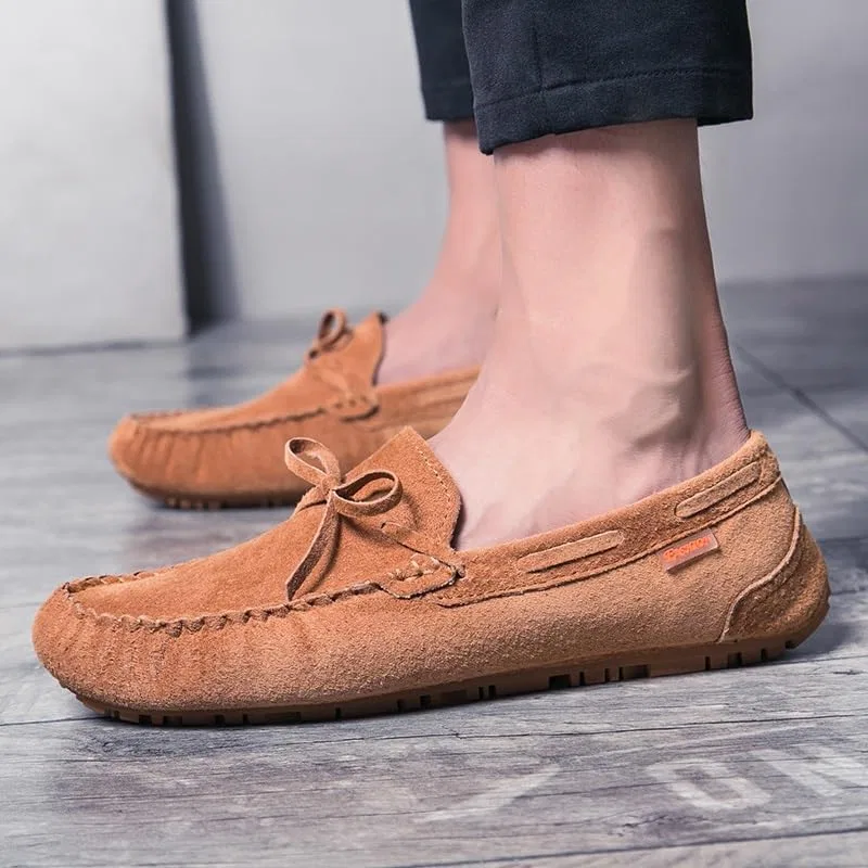 Мокасины замшевые мужские, Moccasins, светло-коричневый SayfuR — фото 4