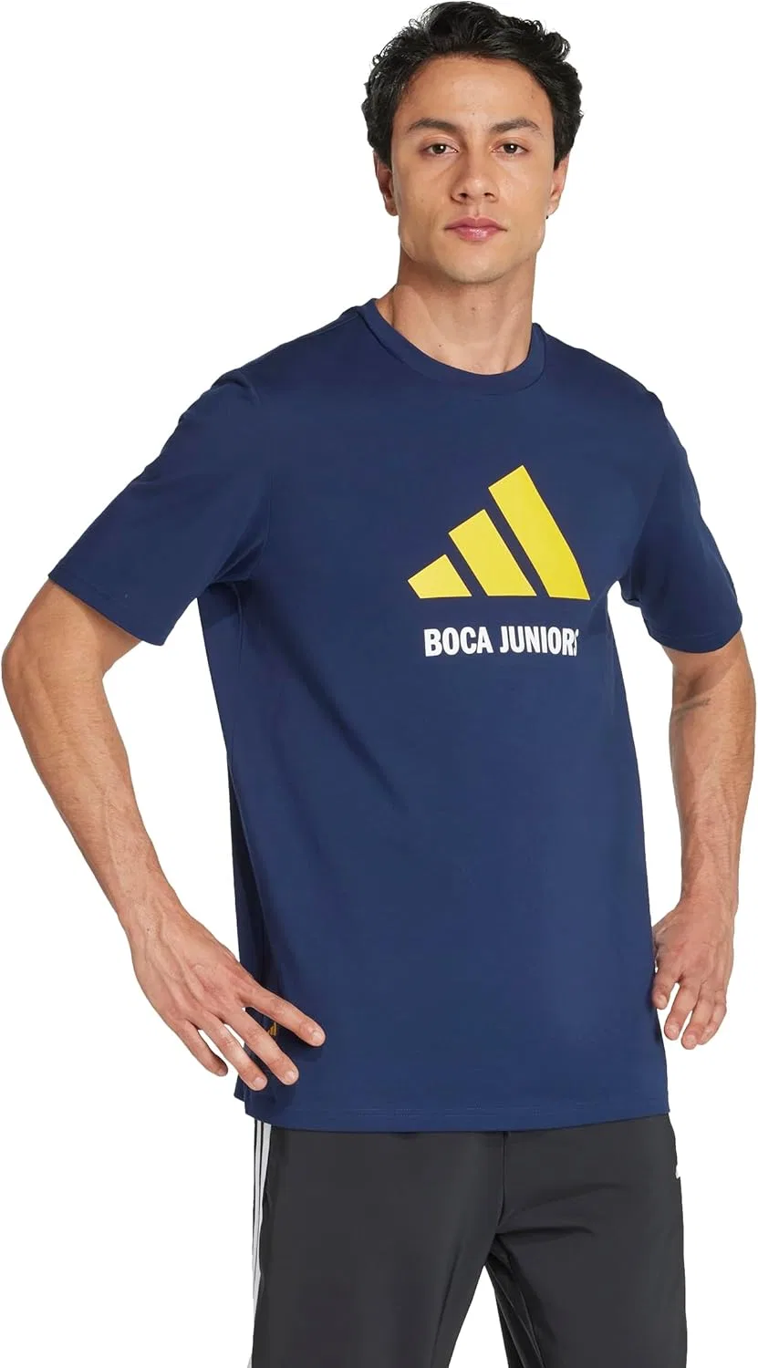 Мужская футболка Adidas Boca Juniors с сезонным графическим принтом, белый — фото 3