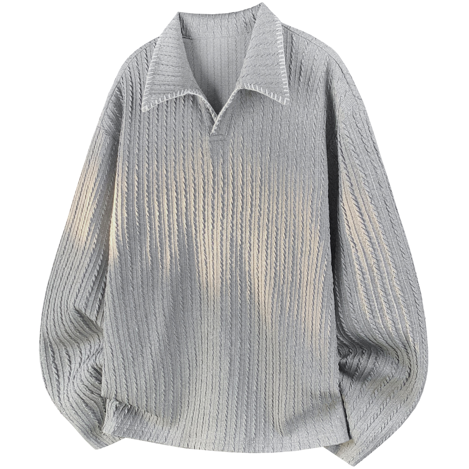 

Вязаный кардиган Unisex Lapel Moderate X1617, серый