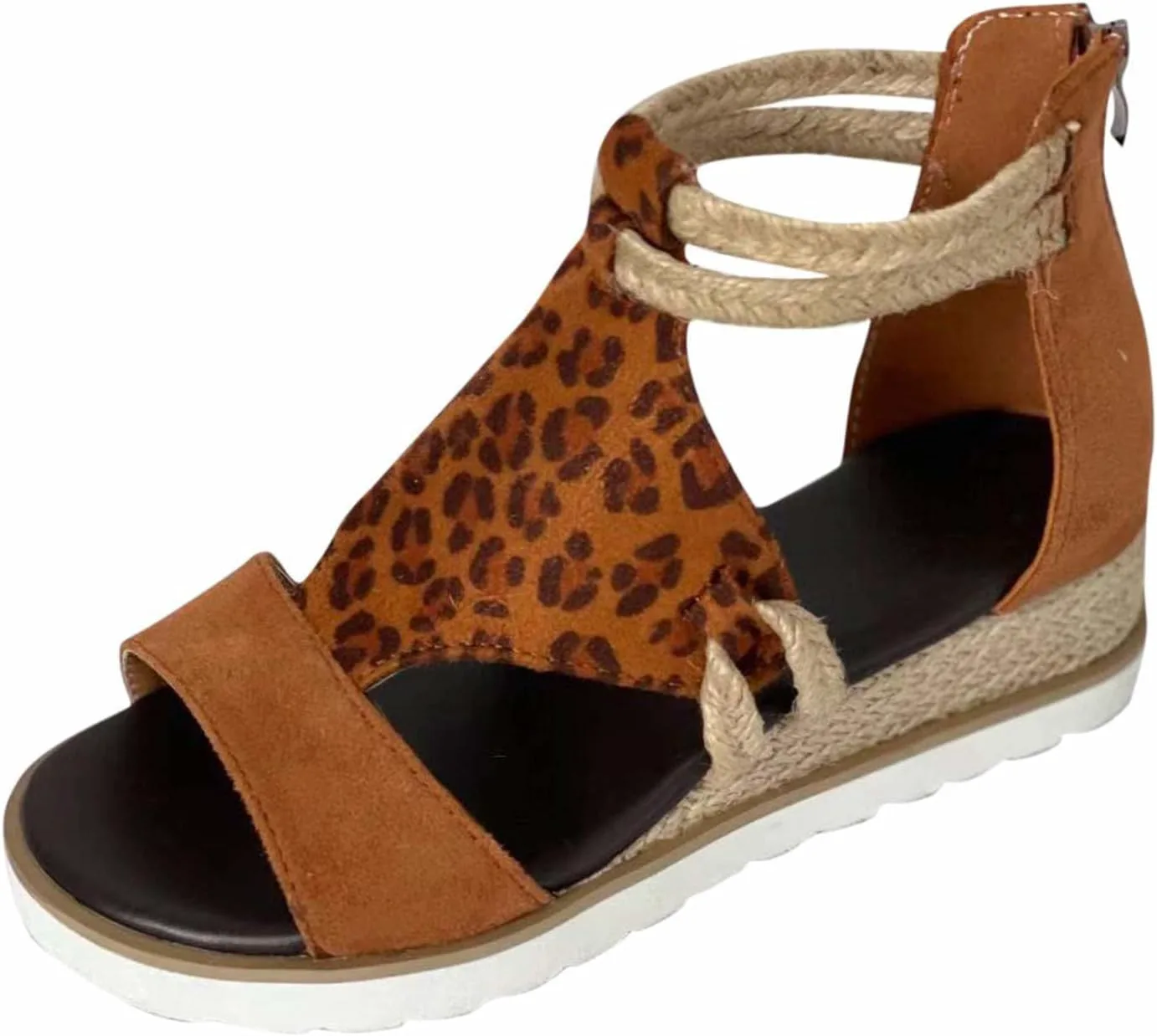 

Женские сандалии летние нарядные комфортные бохо сандалии на танкетке с кристаллами для женщин, слипоны, пляжные сандалии Generic, коричневый