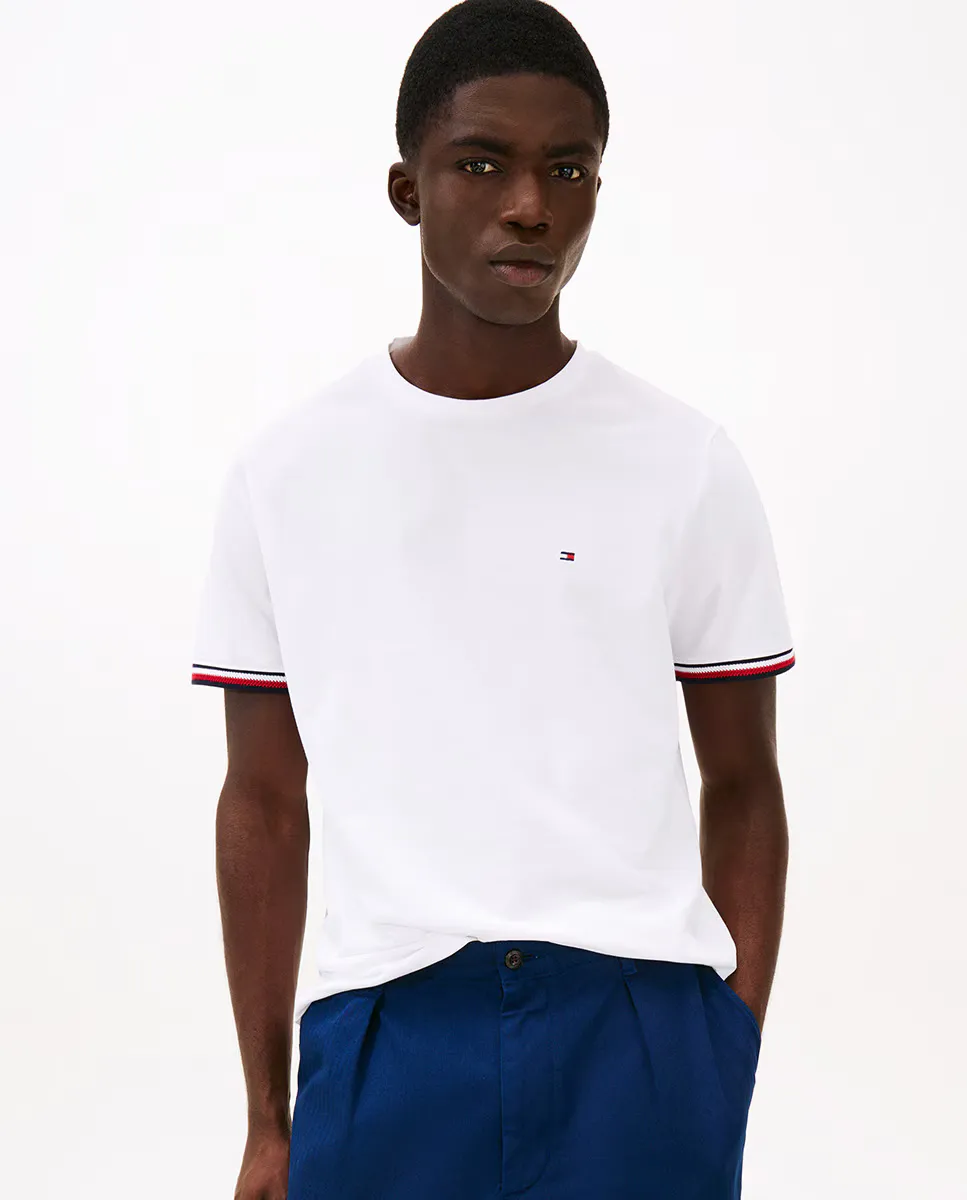 

Футболка мужская с фирменными полосами Tommy Hilfiger, белый