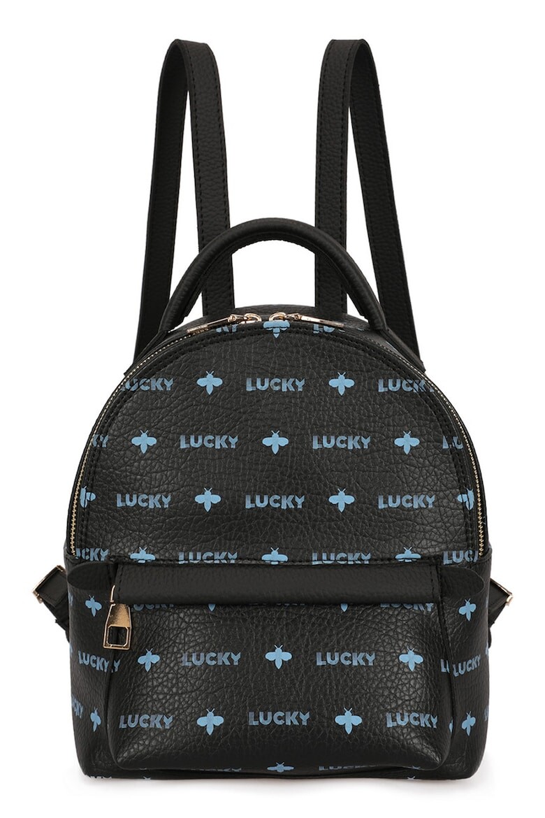 

Рюкзак из экокожи с логотипом Lucky Bees, черный
